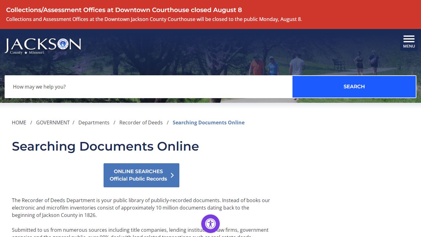 Searching Documents Online - Jackson County MO