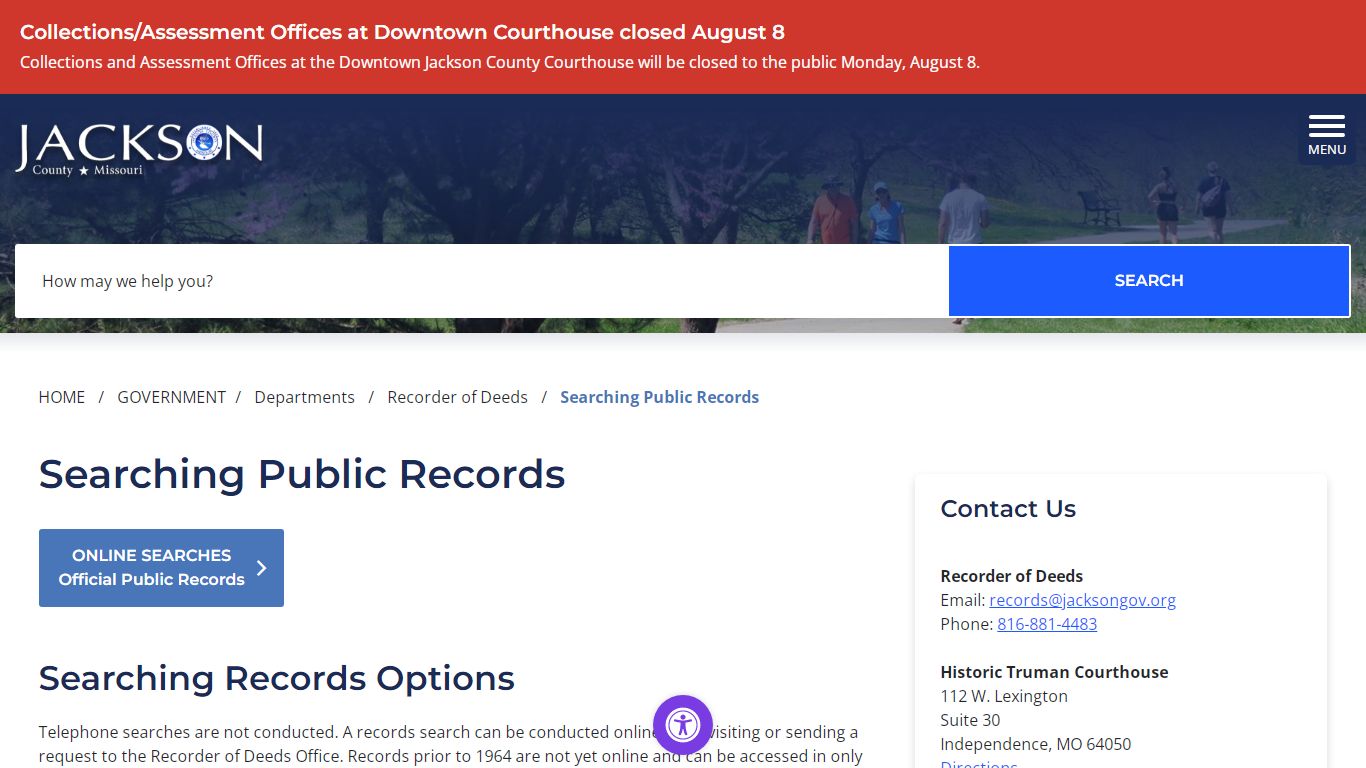 Searching Public Records - Jackson County MO